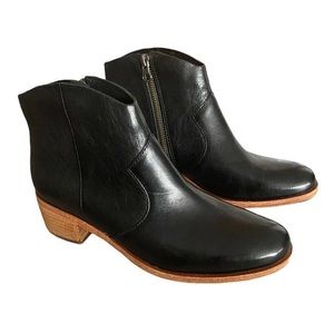 Kork Ease Casper Black Leather Ankle Booties